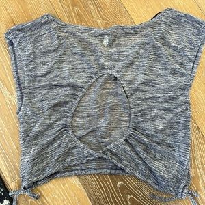 New! Free People movement muscle tee crop w/cinch waist
